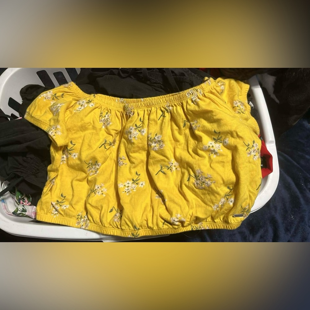 Yellow Floral Crop Top